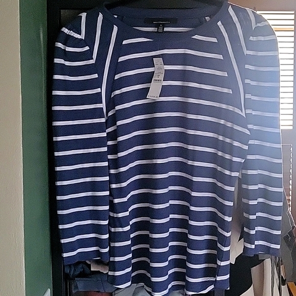 White House Black Market Tops - WHBM Striped, 3/4 length puffed shoulder raglan sleeve. Medium. Great structure.